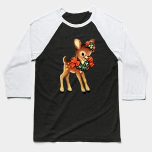 Vintage Christmas Reindeer Cute Christmas Baseball T-Shirt